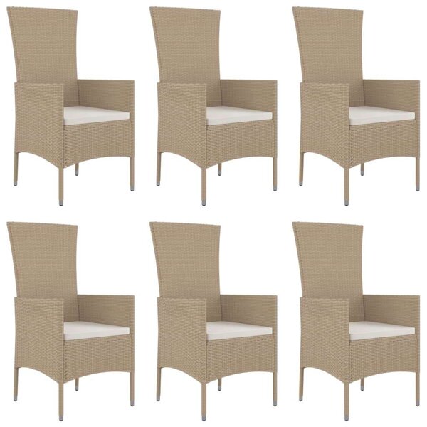Polyrattan Kerti Étkezőgarnitúra - 7 részes - Bézs