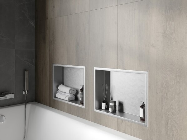 Mexen X-Wall-R fülkés polc peremmel, 45 x 30 cm, inox - 1910453010