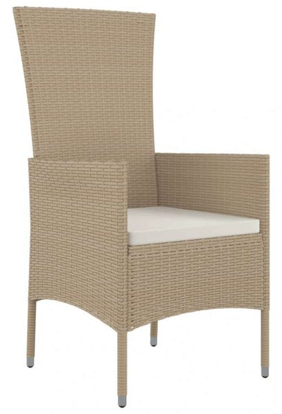 Polyrattan Kerti Étkezőgarnitúra - 7 részes - Bézs