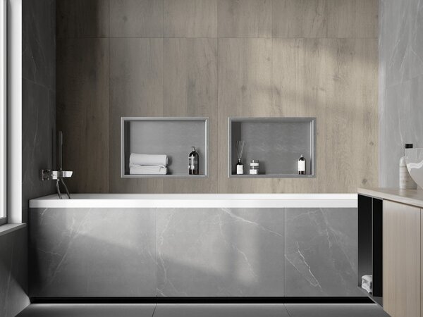 Mexen X-Wall-R fülkés polc peremmel, 45 x 30 cm, inox - 1910453010