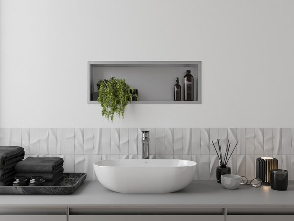 Mexen X-Wall-R 60 x 20 cm-es, peremes fali beépített polc, inox - 1910602010