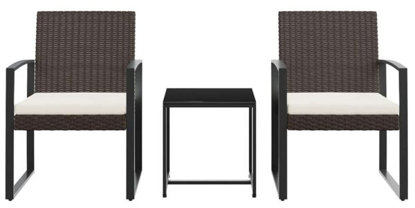 VidaXL - 2 Személyes Kerti Szett - PP-Rattan - Barna