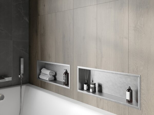 Mexen X-Wall-R 60 x 20 cm-es, peremes fali beépített polc, inox - 1910602010
