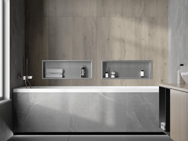 Mexen X-Wall-R 60 x 20 cm-es, peremes fali beépített polc, inox - 1910602010