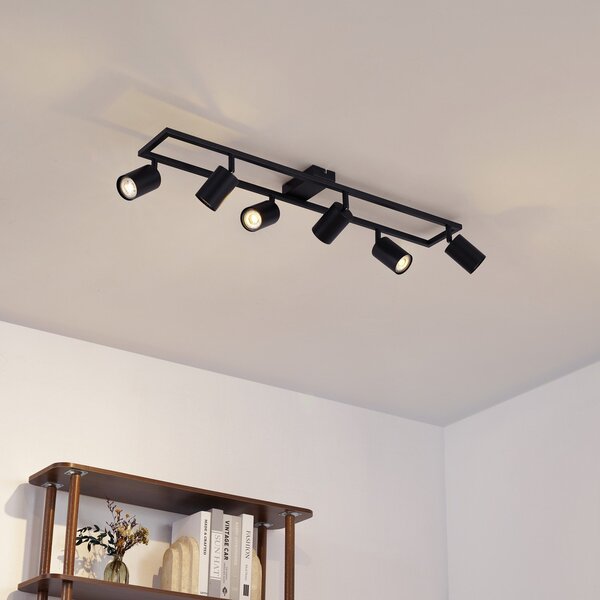 Mennyezeti Lámpa Lindby, Bravius, dimmable, Fekete, Nappali, Fém, Modern