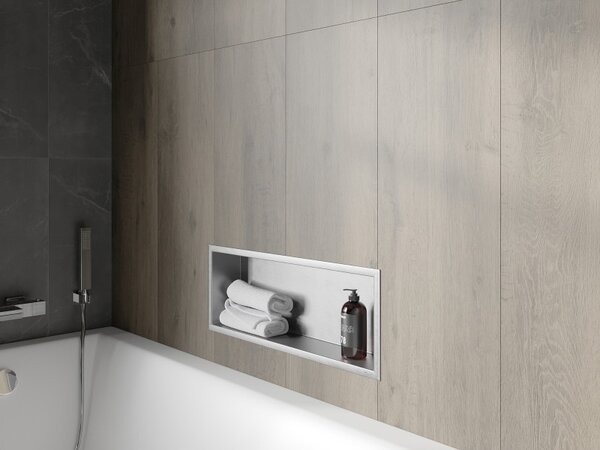 Mexen X-Wall-R 60 x 20 cm-es, peremes fali beépített polc, inox - 1910602010