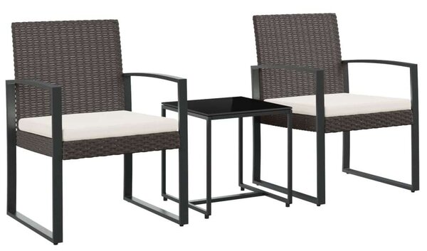 VidaXL - 2 Személyes Kerti Szett - PP-Rattan - Barna