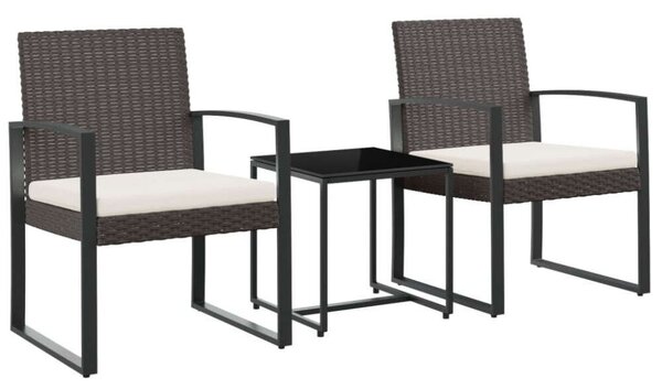 VidaXL - 2 Személyes Kerti Szett - PP-Rattan - Barna