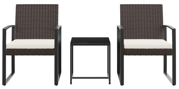 VidaXL - 2 Személyes Kerti Szett - PP-Rattan - Barna