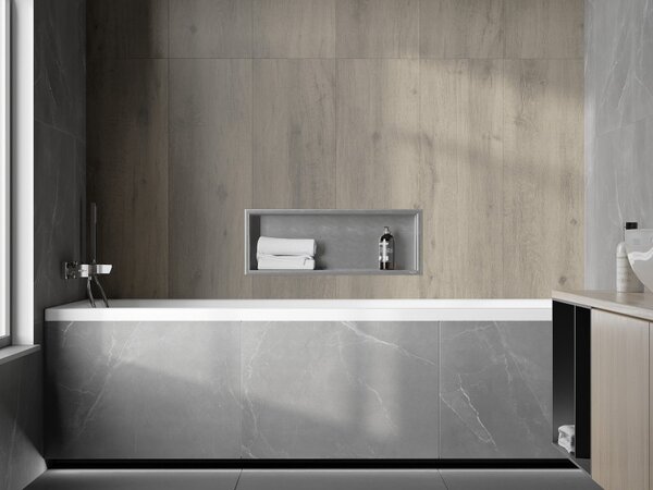 Mexen X-Wall-R 60 x 20 cm-es, peremes fali beépített polc, inox - 1910602010