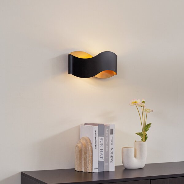 Fali Lámpa Lindby, Dailin, dimmable, Fekete, Nappali, Fém, Modern