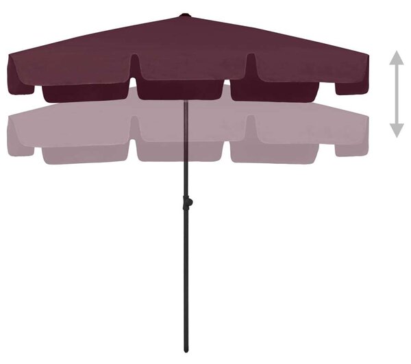 VidaXL Strandnapernyő - Bordó - 200x125cm