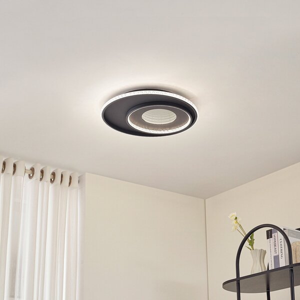Mennyezeti Lámpa Lindby, Inessa, dimmable, Fekete, Nappali, Fém, Modern