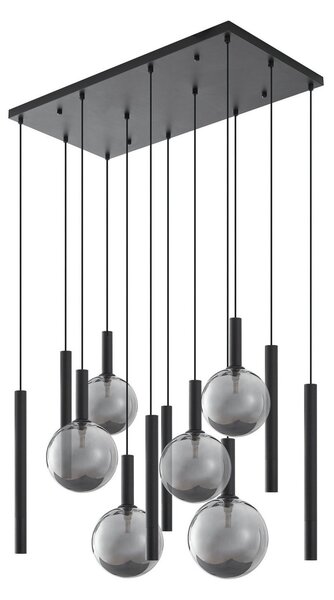 Függőlámpa Lucande, Lumavia, dimmable, Fekete, Étkező, Üveg, Modern
