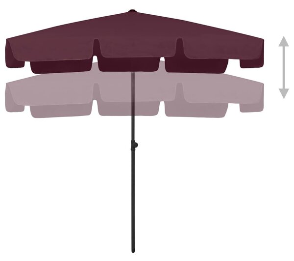 VidaXL Strandnapernyő - Bordó - 200x125cm