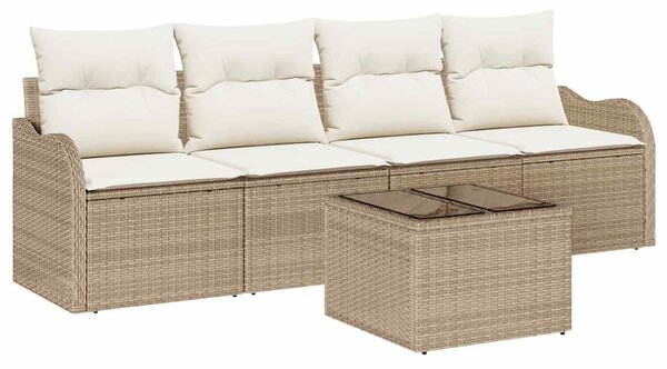 Kerti Kanapé Szett párnával tárolóval 5 pcs Beige és krém