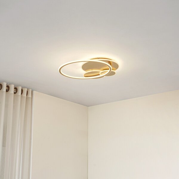Mennyezeti Lámpa Lucande, Circulo, dimmable, Arany / Sárgaréz, Nappali, Fém, Modern