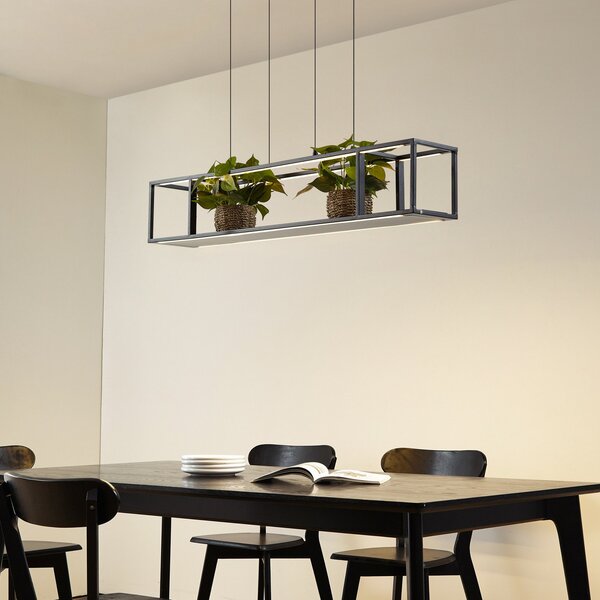 Függőlámpa Lucande, Estante, dimmable, Fekete, Nappali, Fém, Modern