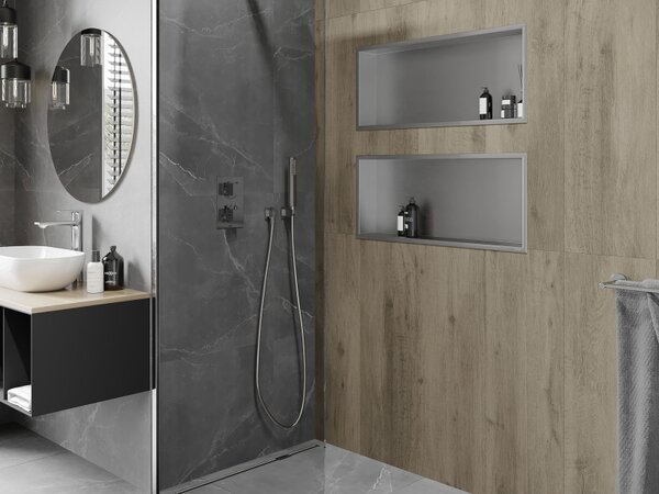 Mexen X-Wall-R 75 x 30 cm-es peremes fali polc, inox - 1910753010