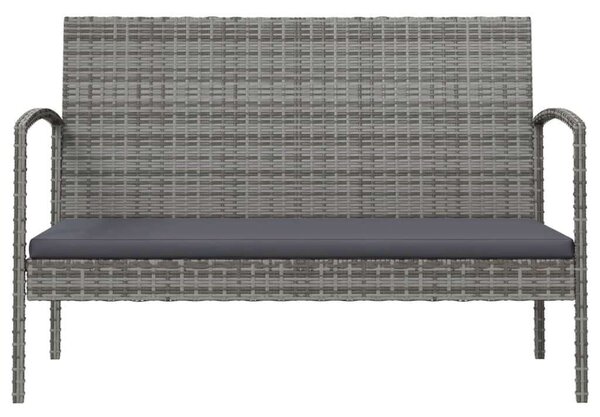 Polyrattan Kerti Ülőgarnitúra - 16 részes - Szürke