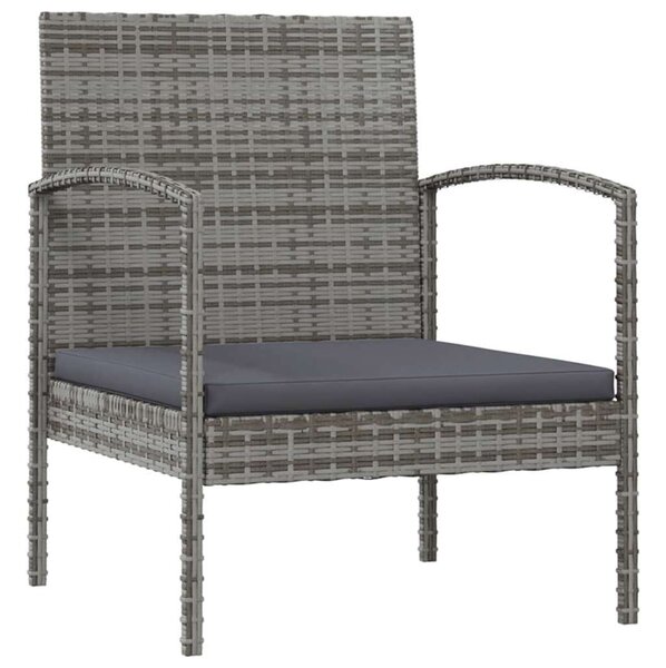 Polyrattan Kerti Ülőgarnitúra - 16 részes - Szürke