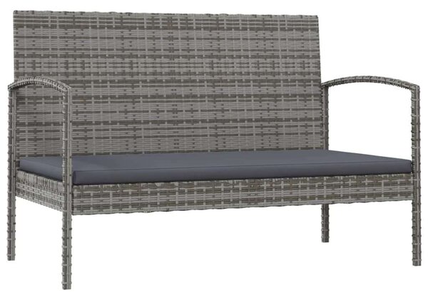 Polyrattan Kerti Ülőgarnitúra - 16 részes - Szürke