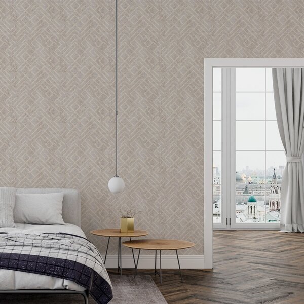 Tapéta Retro minta szürke és bézs háttéren, Tapétá skandináv stílusban, a00142 : Uwalls.hu