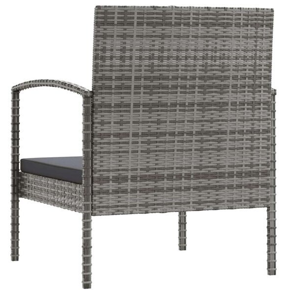Polyrattan Kerti Ülőgarnitúra - 16 részes - Szürke