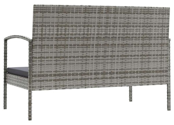 Polyrattan Kerti Ülőgarnitúra - 16 részes - Szürke