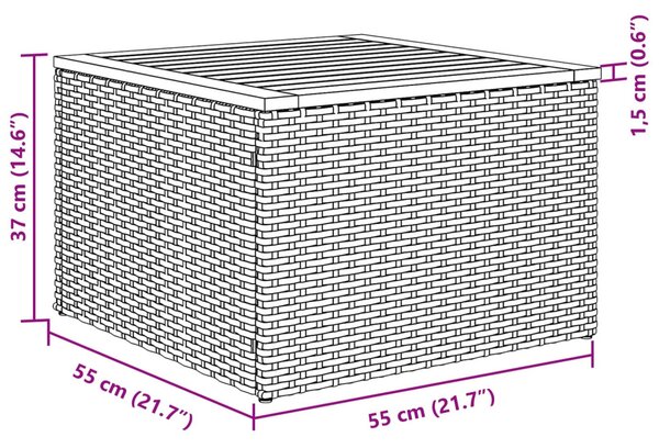 Kerti Kanapé Szett párnával tárolóval 6 pcs Fekete Polyrattan