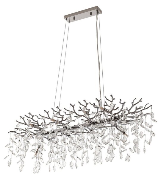 Függőlámpa Lucande, Bellora, dimmable, Fémes, Nappali, Kristály, Modern