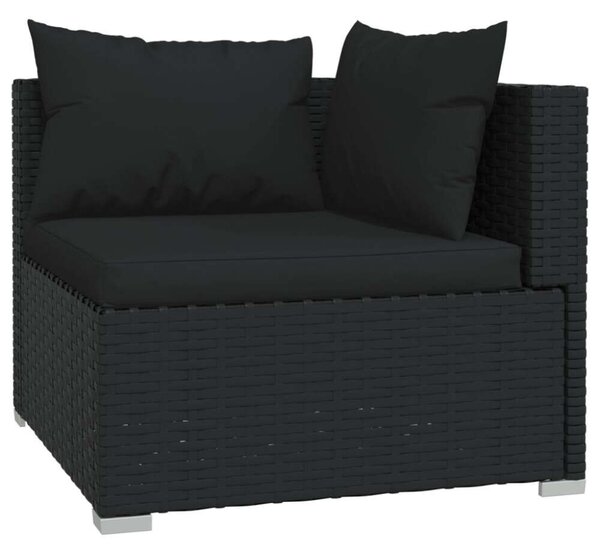 Polyrattan Kerti Ülőgarnitúra - 6 részes - Fekete