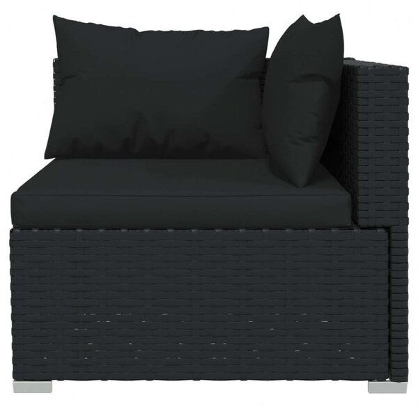 Polyrattan Kerti Ülőgarnitúra - 6 részes - Fekete