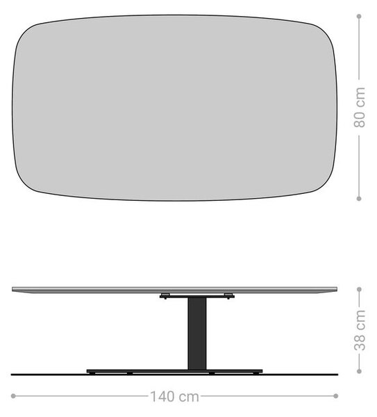 DELIFE Dohányzóasztal Edge hajóformájú 140x80 cm kerámia Minas Melange Vibany fém titán színű effektfinish