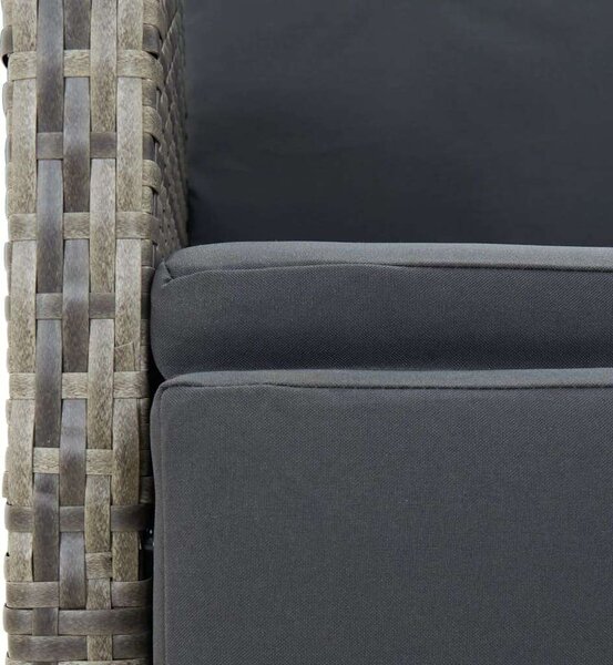 Polyrattan Kerti Étkezőgarnitúra - 5 részes - Szürke
