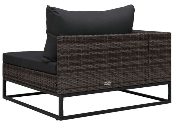 5 részes szürke polyrattan kerti bútorszett párnákkal