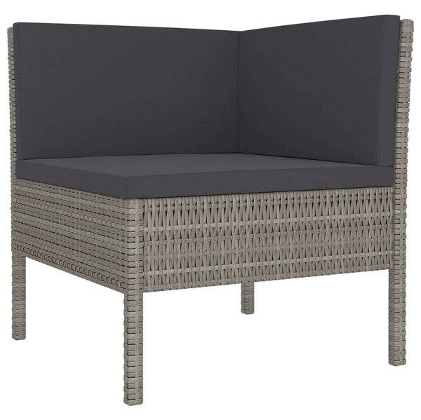 Polyrattan Kerti Ülőgarnitúra - 7 részes - Szürke