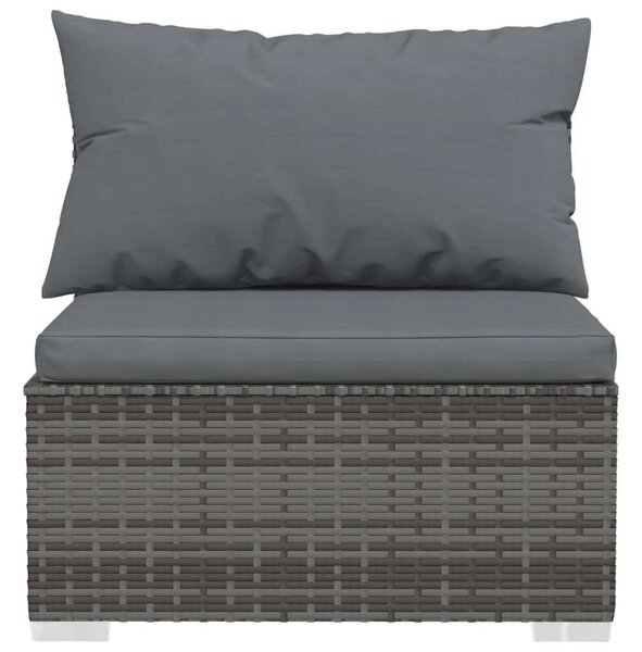 Polyrattan Kerti Ülőgarnitúra - 7 részes - Szürke