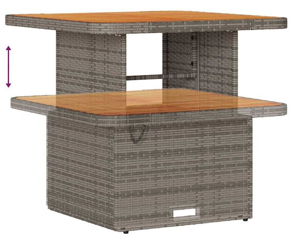 Kerti Kanapé Szett párnával tárolóval 10 pcs Szürke Poli rattan