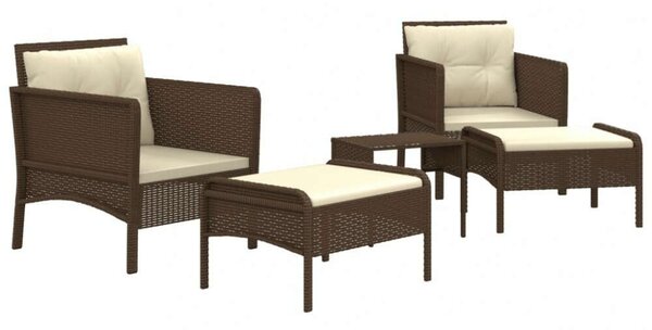 VidaXL Polyrattan Kerti Ülőgarnitúra - 5 részes - Barna
