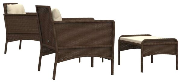 VidaXL Polyrattan Kerti Ülőgarnitúra - 5 részes - Barna