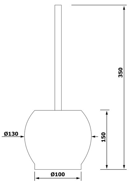 Sapho Sapho, WC kefe állóhoz, szálcsiszolt rozsdamentes acél, GA1311