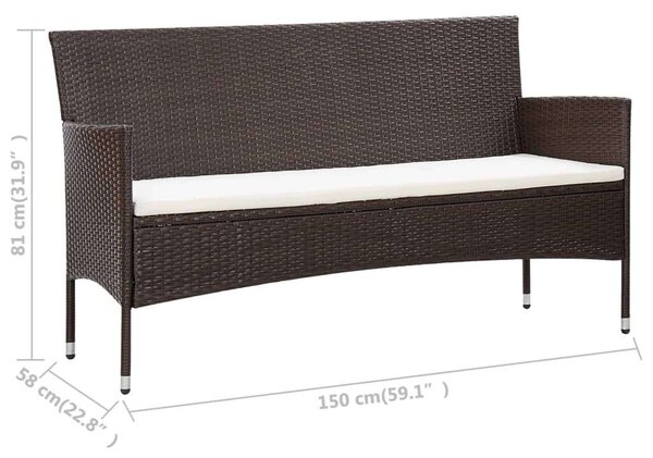 VidaXL Polyrattan Kerti Bútorszett - 5 részes