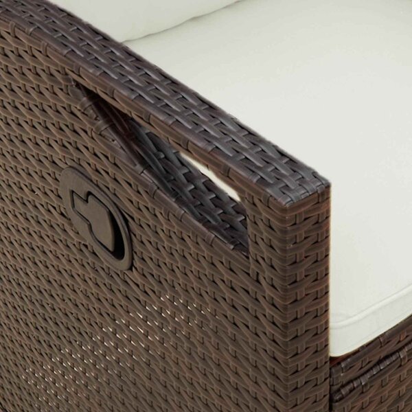 VidaXL Kerti pad Barna és Krém 105 x 60 x 112 cm Acél és poliészter