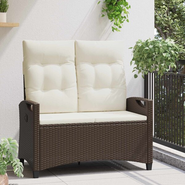 VidaXL Kerti pad Barna és Krém 105 x 60 x 112 cm Acél és poliészter