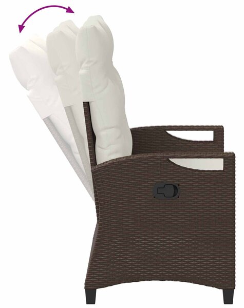 VidaXL Kerti pad Barna és Krém 105 x 60 x 112 cm Acél és poliészter