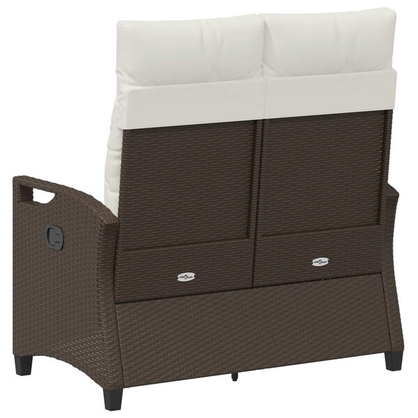VidaXL Kerti pad Barna és Krém 105 x 60 x 112 cm Acél és poliészter