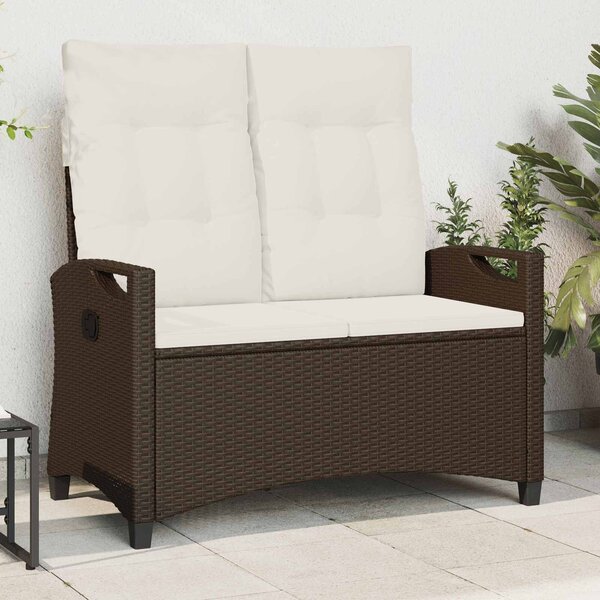 VidaXL Kerti pad Barna és Krém 105 x 60 x 112 cm Acél és poliészter