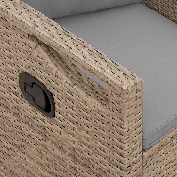 VidaXL Kerti pad párnával Beige és Világosszürke 105 x 60 x 112 cm