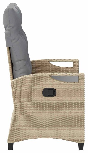 VidaXL Kerti pad párnával Beige és Világosszürke 105 x 60 x 112 cm